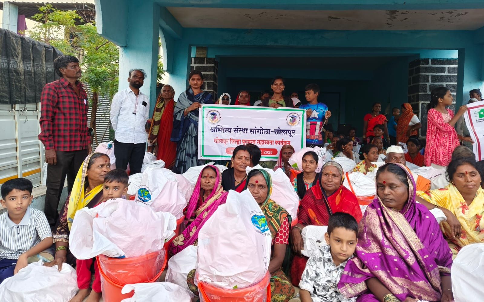 Flood relief kits for affected families, Solapur district 2025